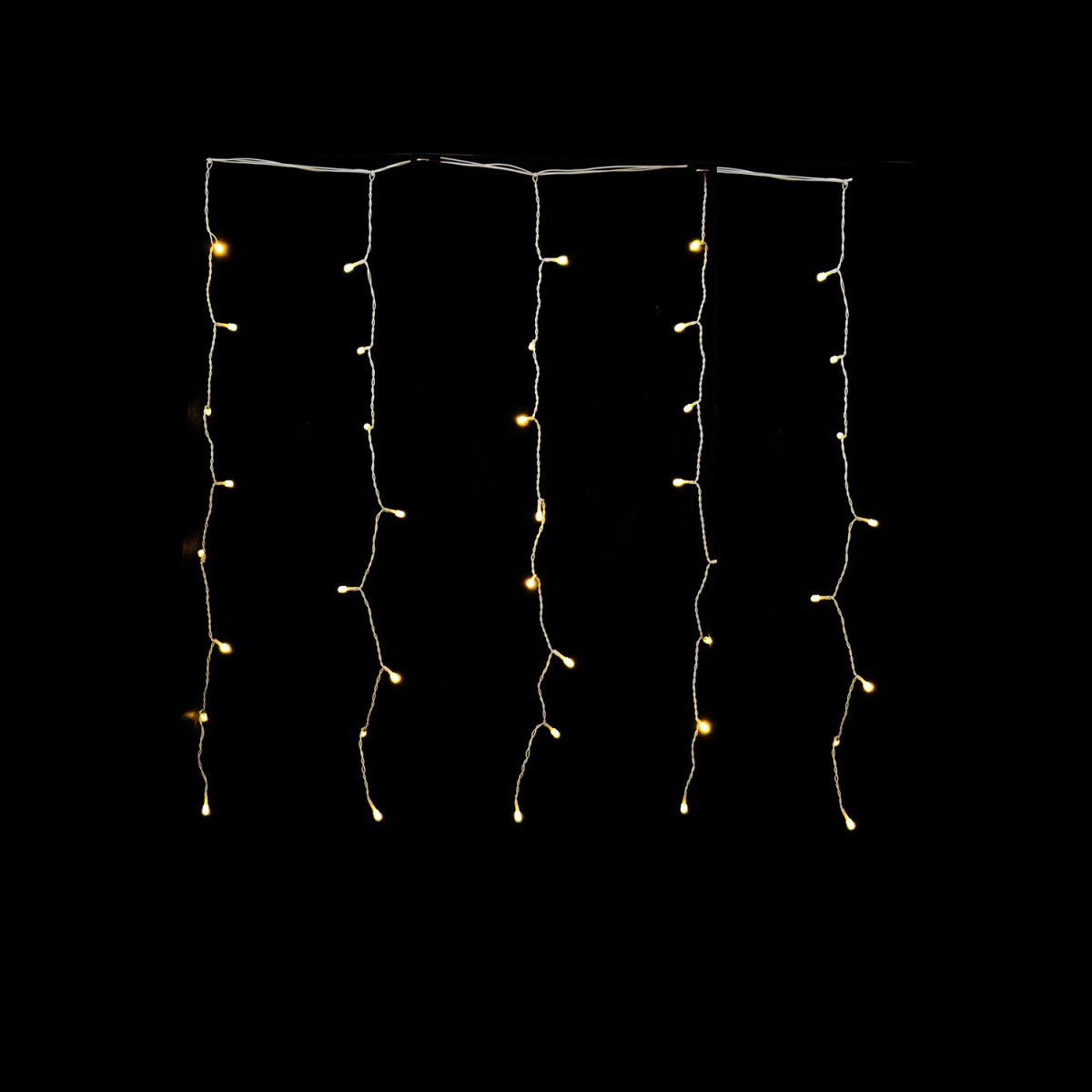 120 LED Κουρτίνα Εξωτερικού Χώρου Θερμό Λευκό Φως Διάφανο Καλώδιο 1x3m