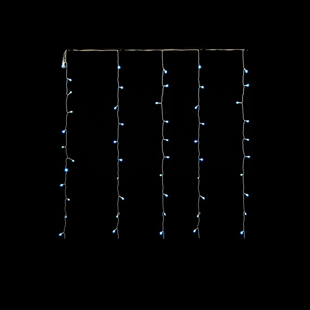 120 LED Κουρτίνα Εξωτερικού Χώρου Ψυχρό Λευκό Φως Διάφανο Καλώδιο 1x3m
