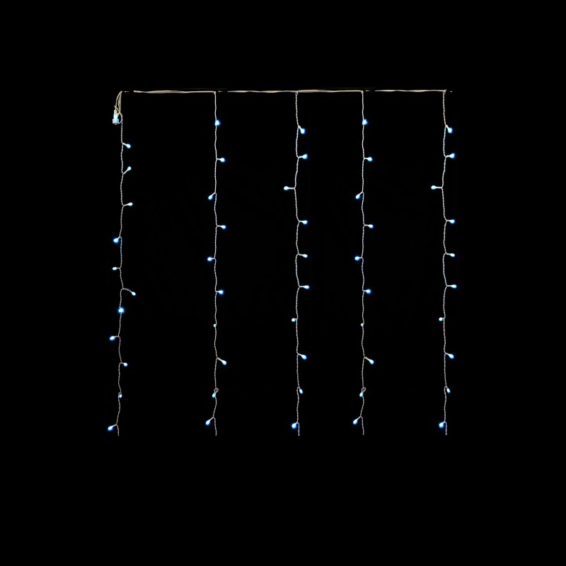 120 LED Κουρτίνα Εξωτερικού Χώρου Ψυχρό Λευκό Φως Διάφανο Καλώδιο 1x3m