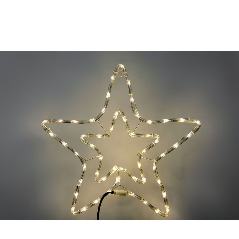 Αστέρι Διπλό 54 LED Θερμό Λευκό Φως 58x58cm