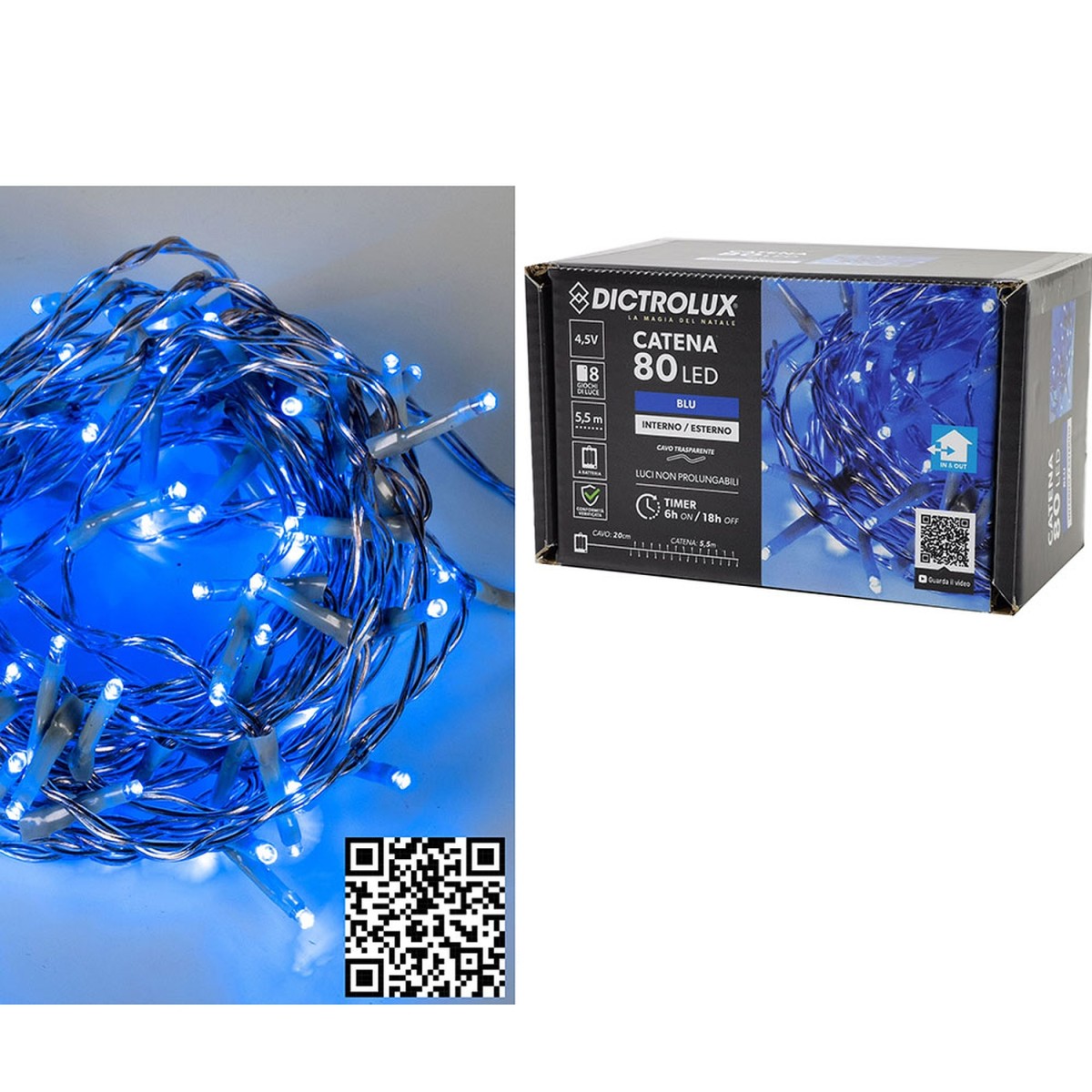 80 LED Κεριά Εσωτ. & Εξωτ. Χώρου Με 8 Προγράμματα Και Χρονοδιακόπτη Μπλε Φως Διάφανο Καλώδιο Μη Επεκτεινόμενο Μπαταρίας