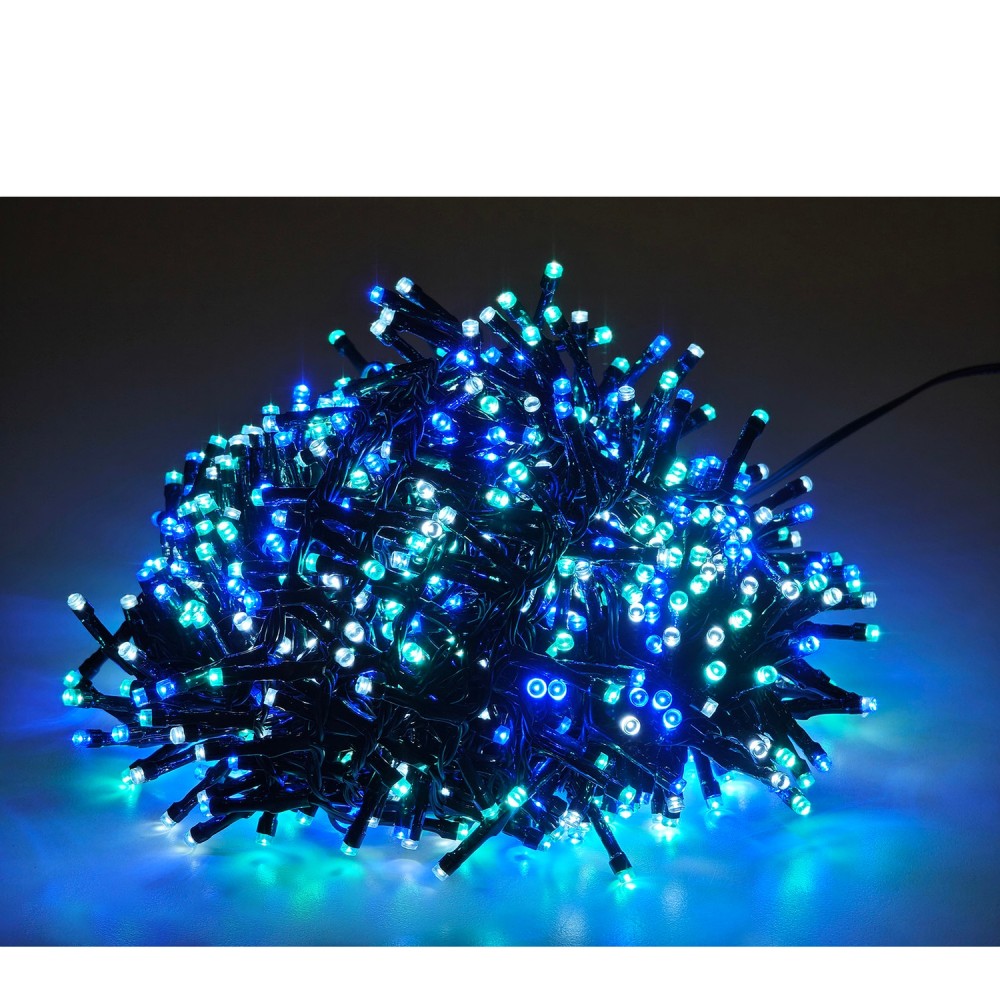 1000 LED Εσωτ. & Εξωτ. Χώρου Με 8 Προγράμματα Και Μετασχηματιστή Πολύχρωμο Φως Πράσινο Καλώδιο Μη Επεκτεινόμενο IP44 31V