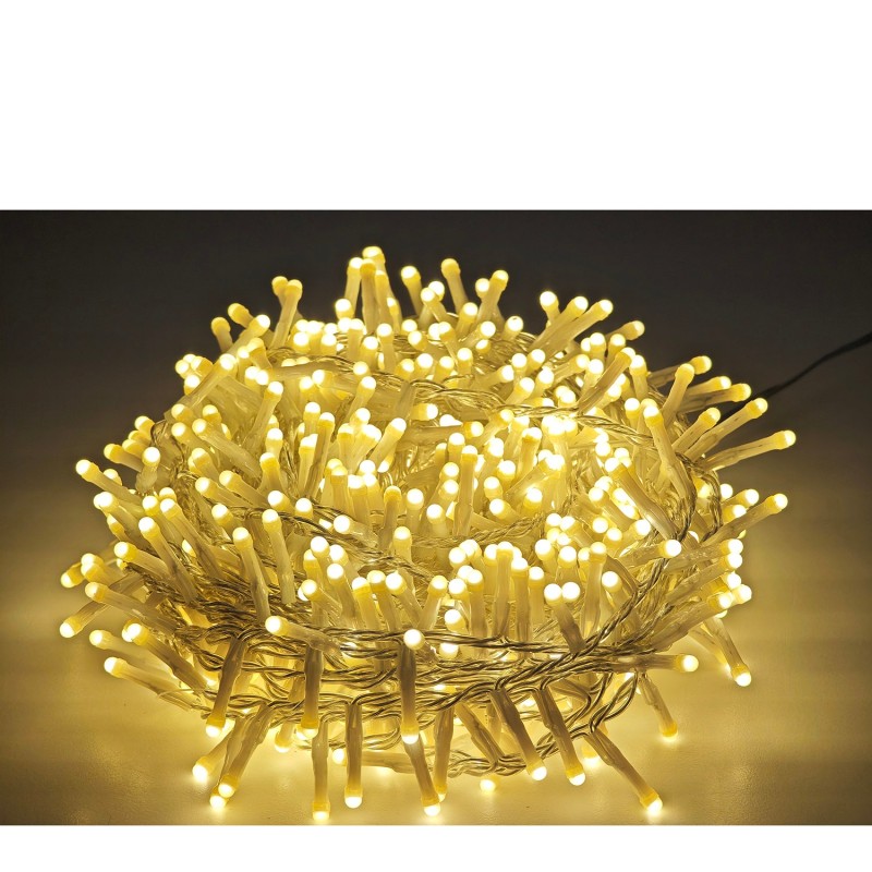 500 LED Εξωτερικού Χώρου Θερμό Λευκό Φως Διάφανο Καλώδιο