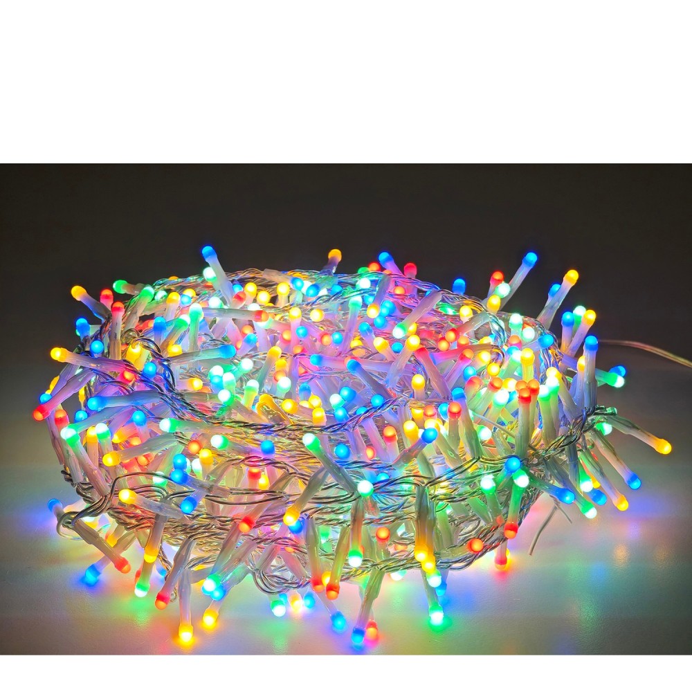 500 LED Εξωτερικού Χώρου Πολύχρωμο Φως Διάφανο Καλώδιο