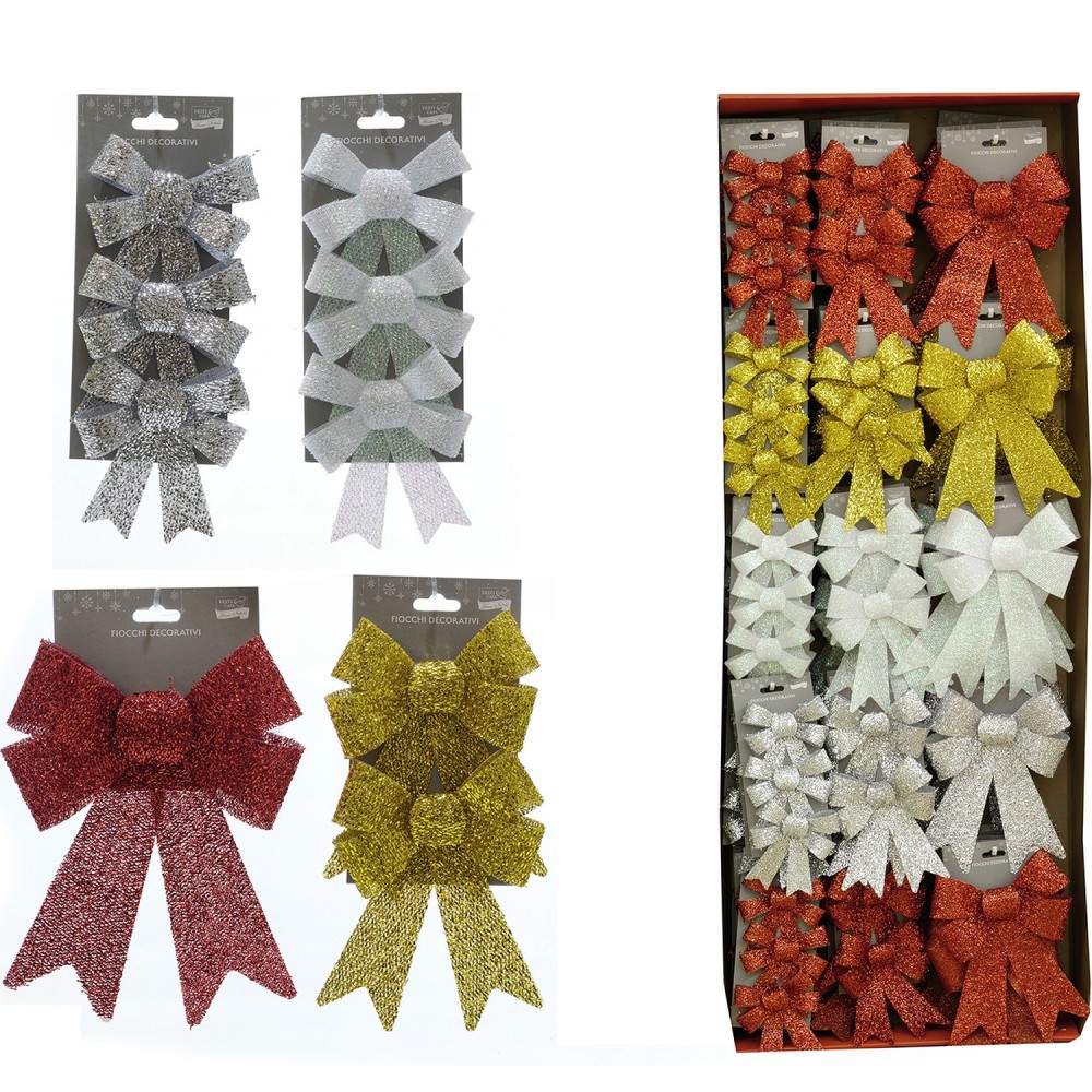 Χριστουγεννιάτικο Σετ Φιόγκων Πολύχρωμο 15x25cm Σε 12 Σχέδια