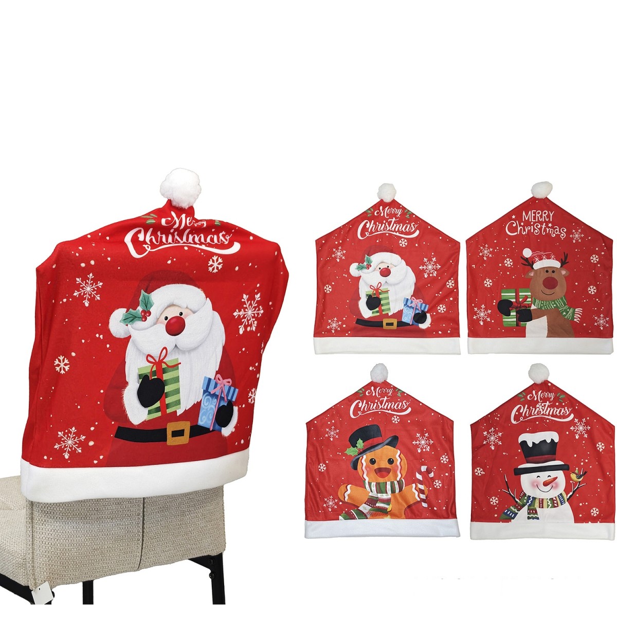Χριστουγεννιάτικο Κάλυμμα Καρέκλας 50x55cm Σε 4 Σχέδια