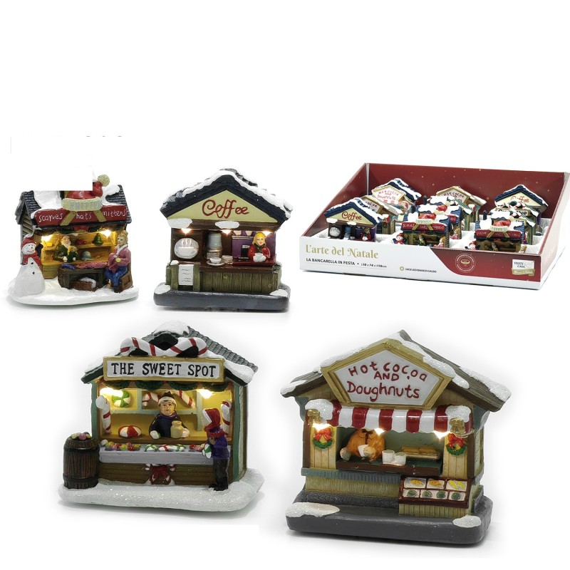 Χριστουγεννιάτικο Σκηνικό Με Φως Πολύχρωμο 10x4x10cm Σε 4 Σχέδια