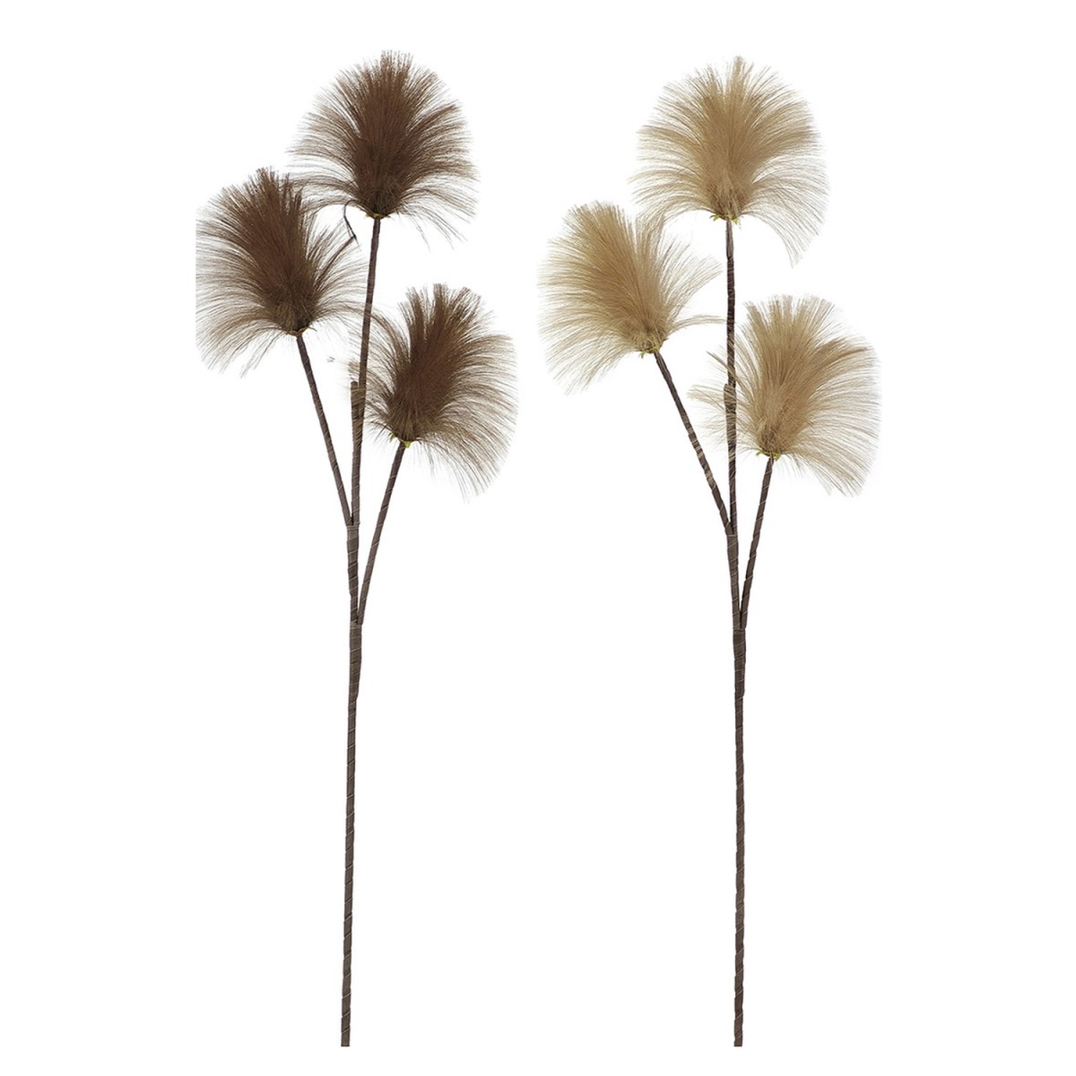 Χριστουγεννιάτικο Κλαδί Με Φτερά Καφέ 90cm Σε 2 Σχέδια