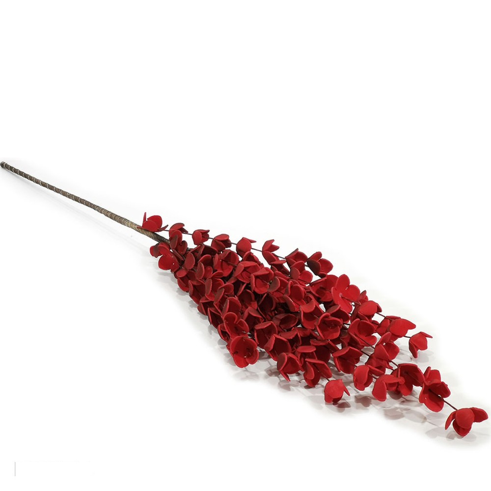 Χριστουγεννιάτικο Κλαδί Με Λουλούδια Κόκκινο 100cm