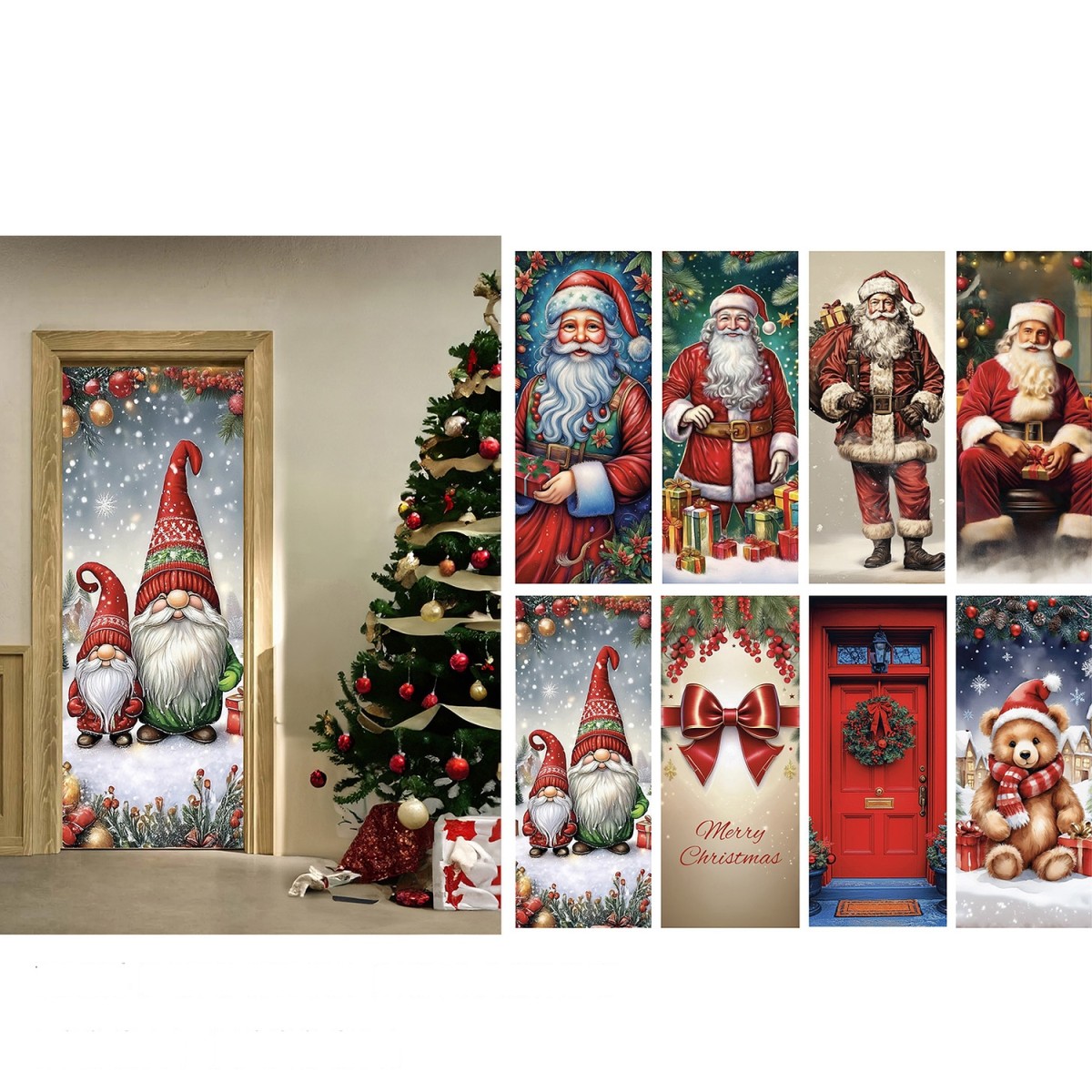 Χριστουγεννιάτικο Κάλυμμα Πόρτας 90x220cm Σετ 8 Σχέδια