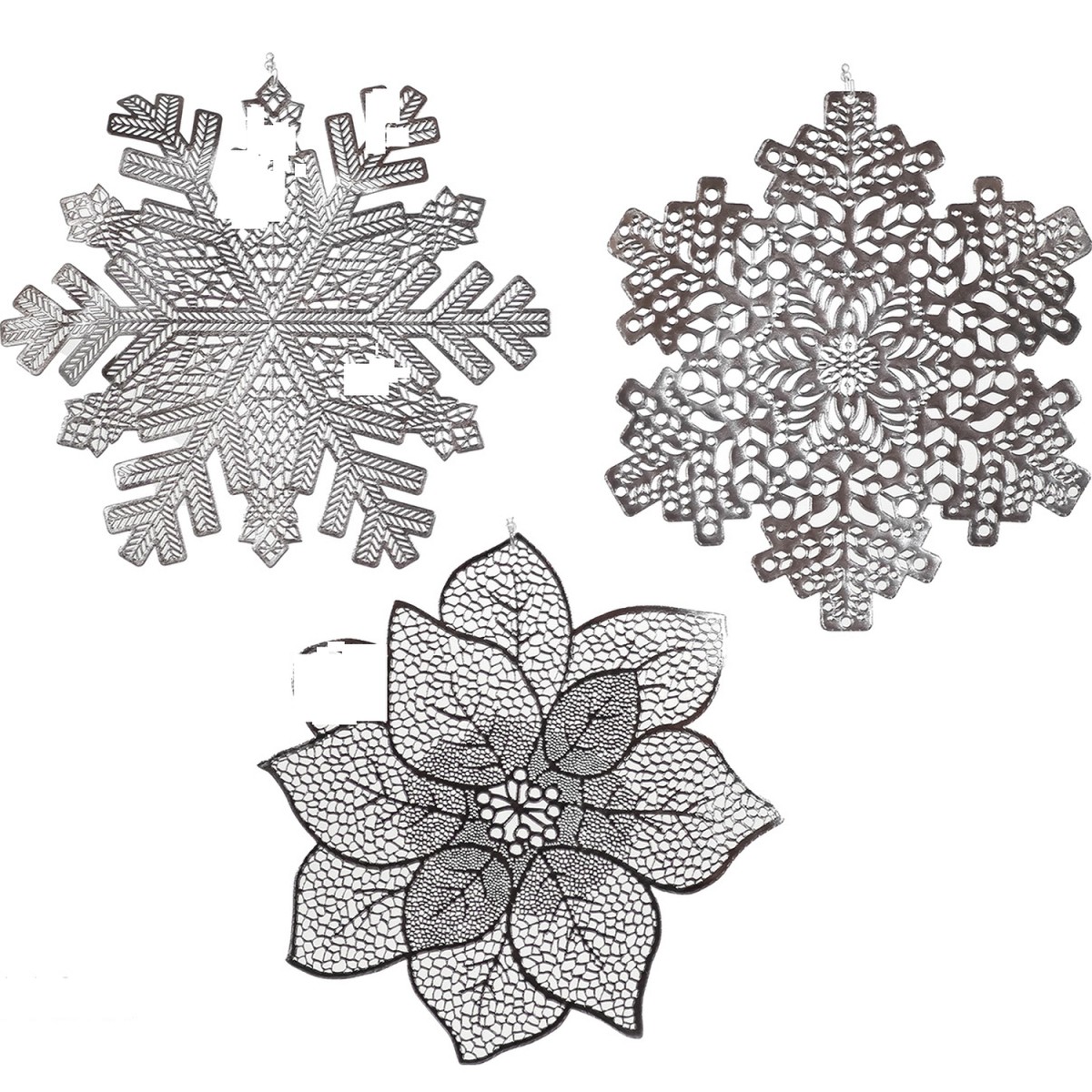 Χριστουγεννιάτικο Σουπλά Ασημί 39x44cm Σε 3 Σχέδια