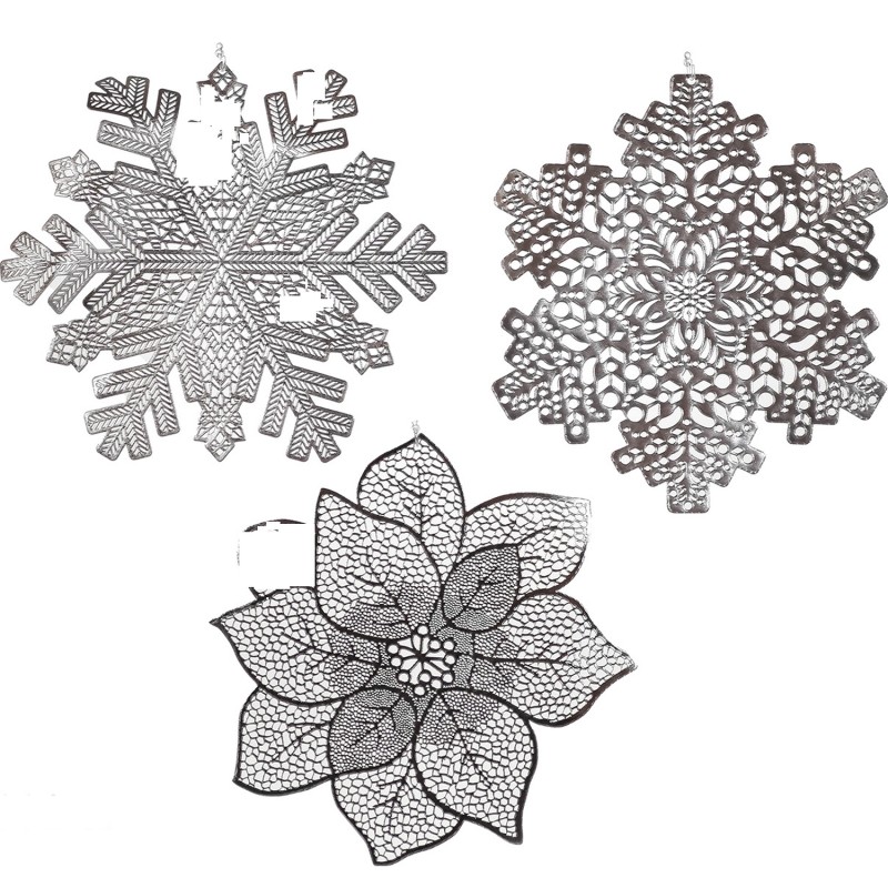 Χριστουγεννιάτικο Σουπλά Ασημί 39x44cm Σε 3 Σχέδια