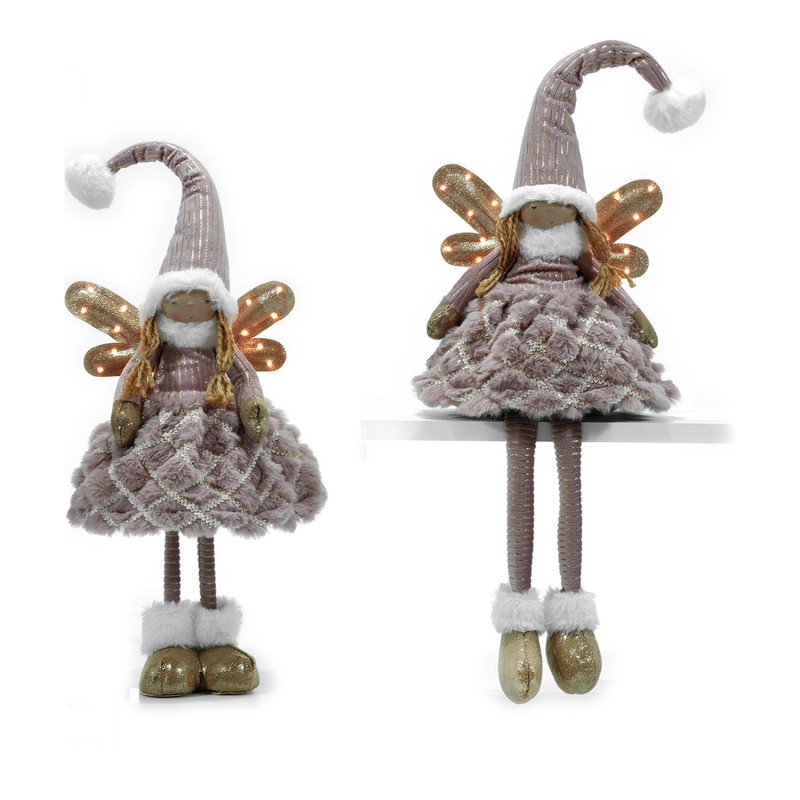 Χριστουγεννιάτικος Άγγελος Με Φως Ροζ Σε 2 Σχέδια