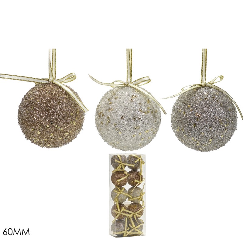 Χριστουγεννιάτικη Μπάλα Rose Gold 60mm Σετ 10Τμχ