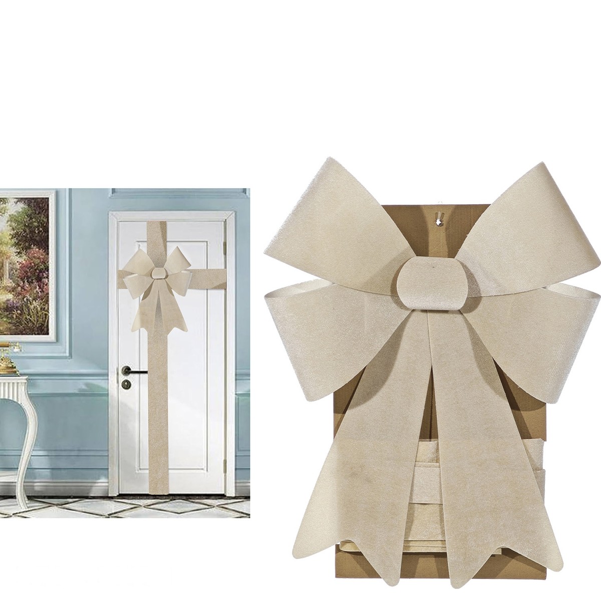 Χριστουγεννιάτικος Φιόγκος Πόρτας Χρυσό 50x66cm