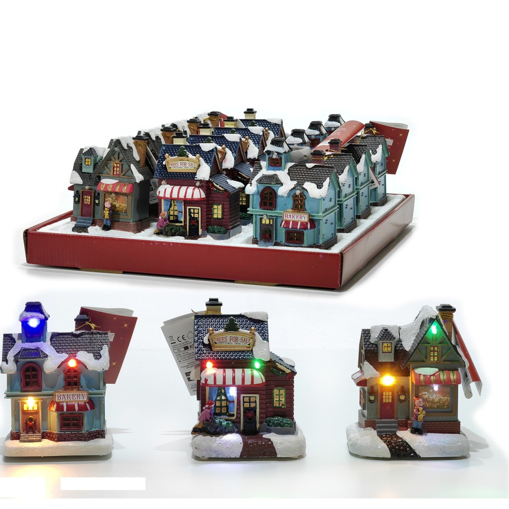 Χριστουγεννιάτικο Σπιτάκι Με Φως 12cm Σε 3 Σχέδια