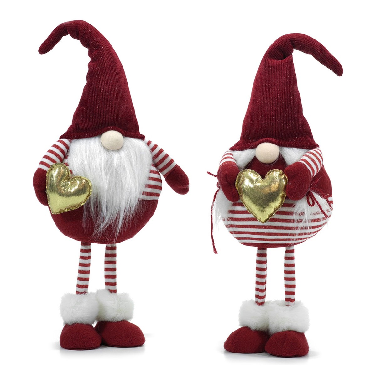 Χριστουγεννιάτικος Νάνος Με Καρδιά Χρυσό 60cm Σε 2 Σχέδια