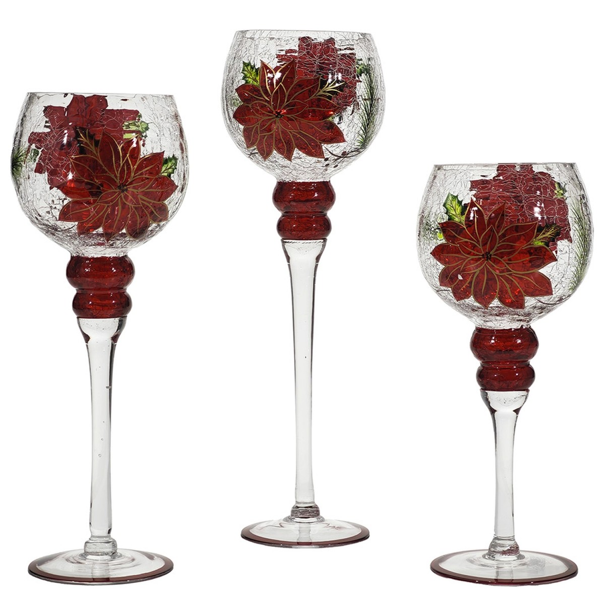 Χριστουγεννιάτικο Σετ Κηροπήγια Με Αστέρια 30/35/40cm