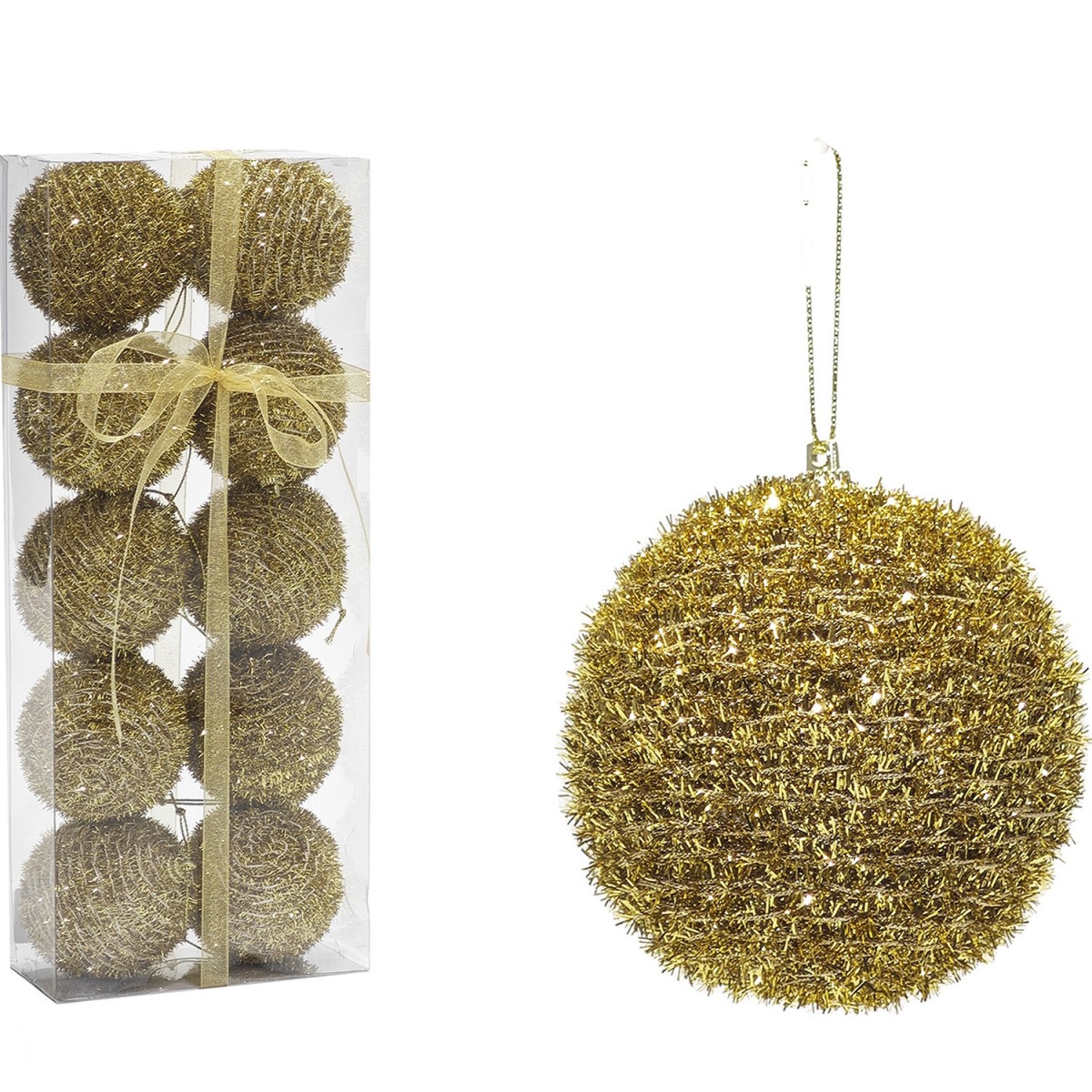 Χριστουγεννιάτικη Μπάλα Χρυσό 60mm Σετ 10Τμχ