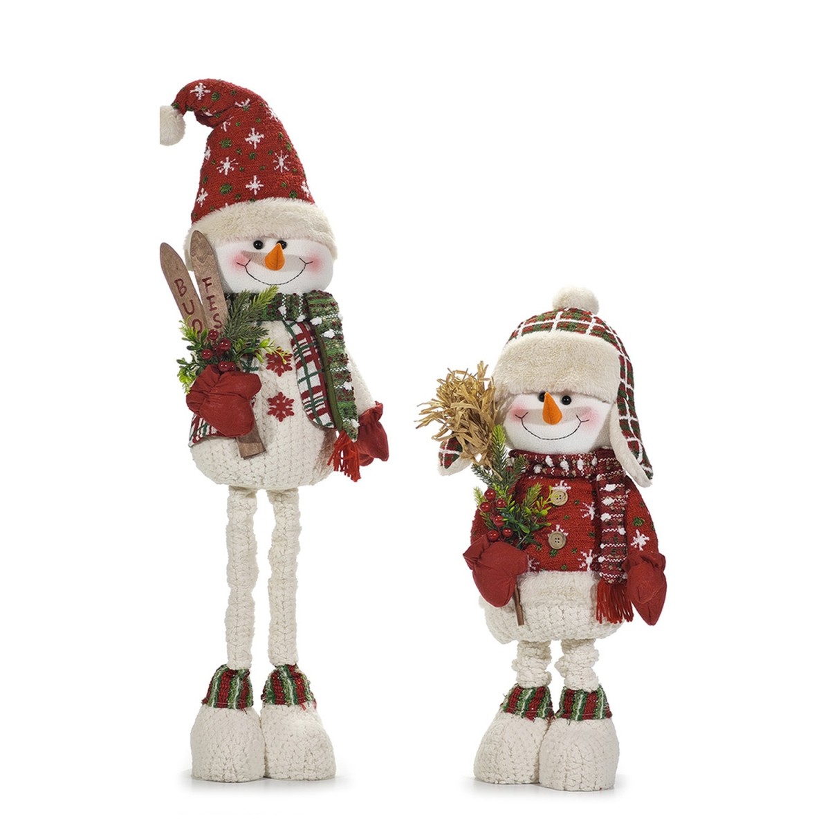 Χριστουγεννιάτικος Χιονάνθρωπος Επεκτεινόμενος Κόκκινο/Πράσινο 100cm