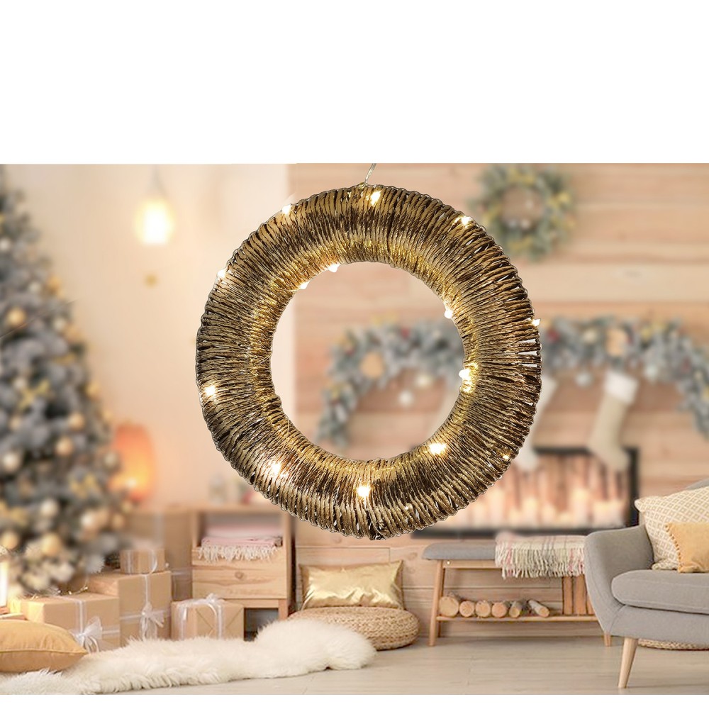 Χριστουγεννιάτικος Δακτύλιος Με 20 MicroLED Θερμό Λευκό 30cm