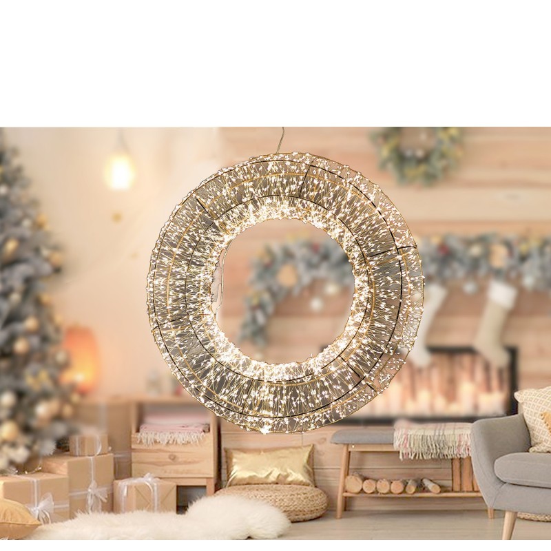 Χριστουγεννιάτικος Δακτύλιος Με 3000 MicroLED Θερμό Λευκό 58cm