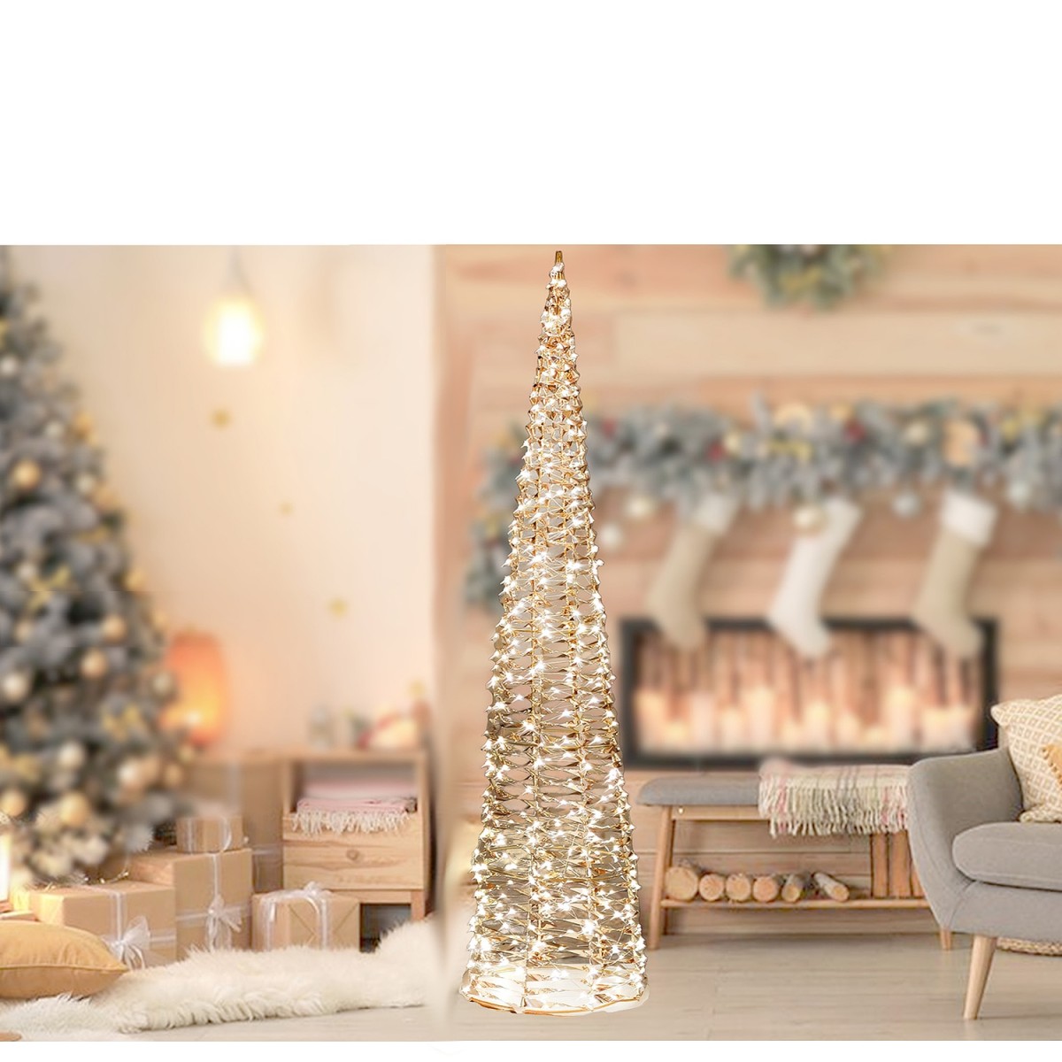 Χριστουγεννιάτικο Δέντρο Με 400 MicroLED Θερμό Λευκό 100cm