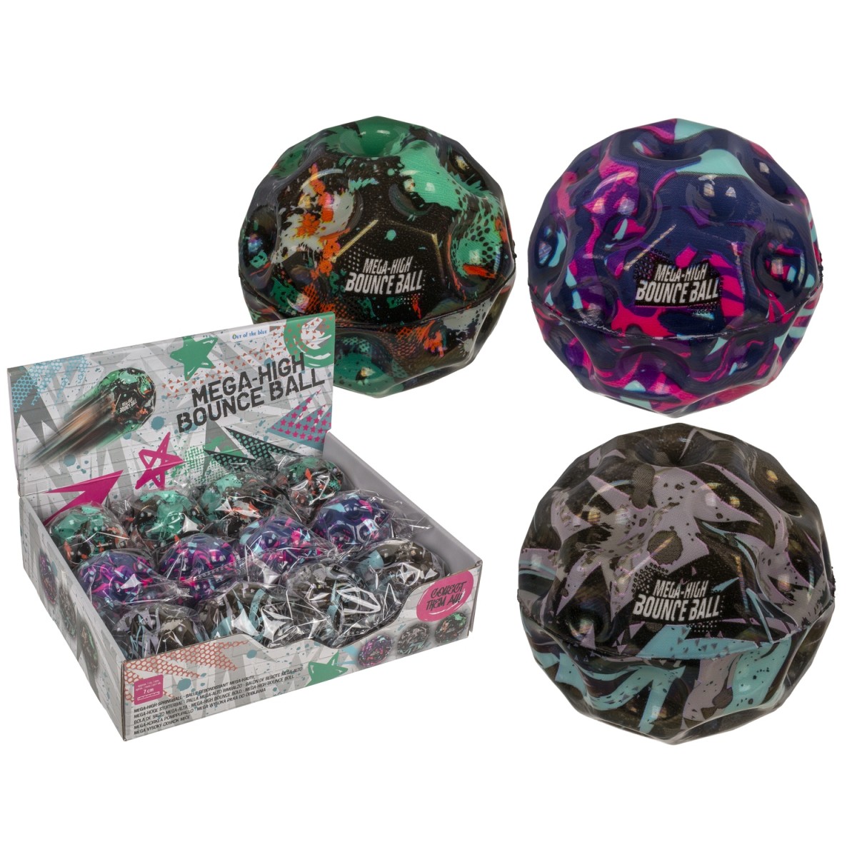 Μπαλίτσα Ελαστική Mega-High Bounce Ball Φ7cm Σε 3 Χρώματα
