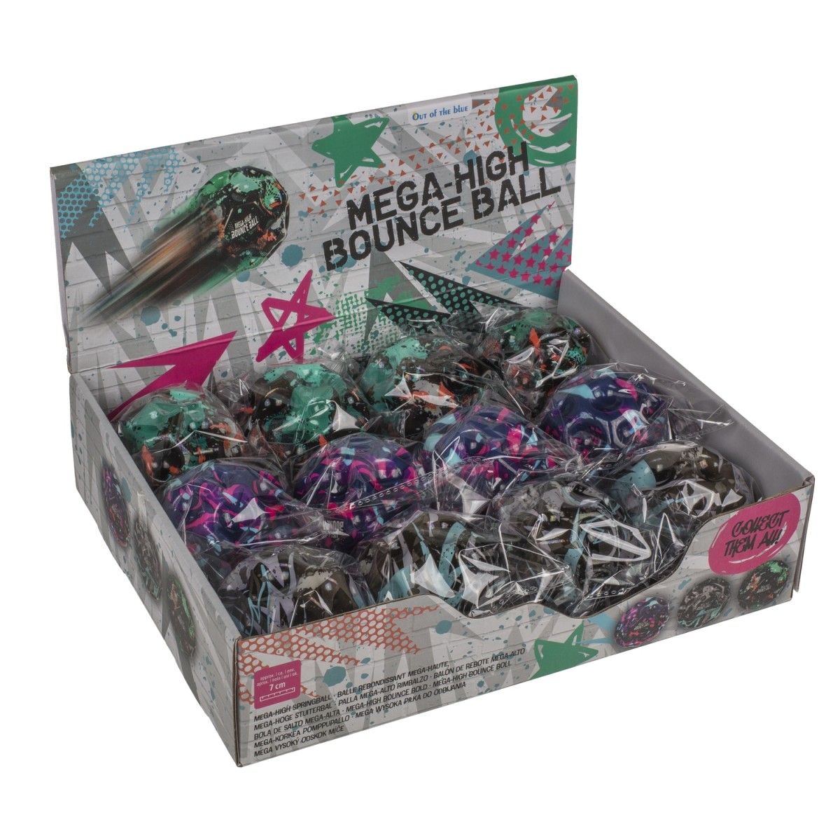 Μπαλίτσα Ελαστική Mega-High Bounce Ball Φ7cm Σε 3 Χρώματα