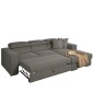 Καναπές Κρεβάτι Γωνιακός ArteLibre Δεξιά Γωνία ELOISE Taupe 260x170x75-90cm