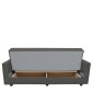 Καναπές Κρεβάτι ArteLibre AMETHYST Τριθέσιος Σκούρο Γκρι 214x78x78cm