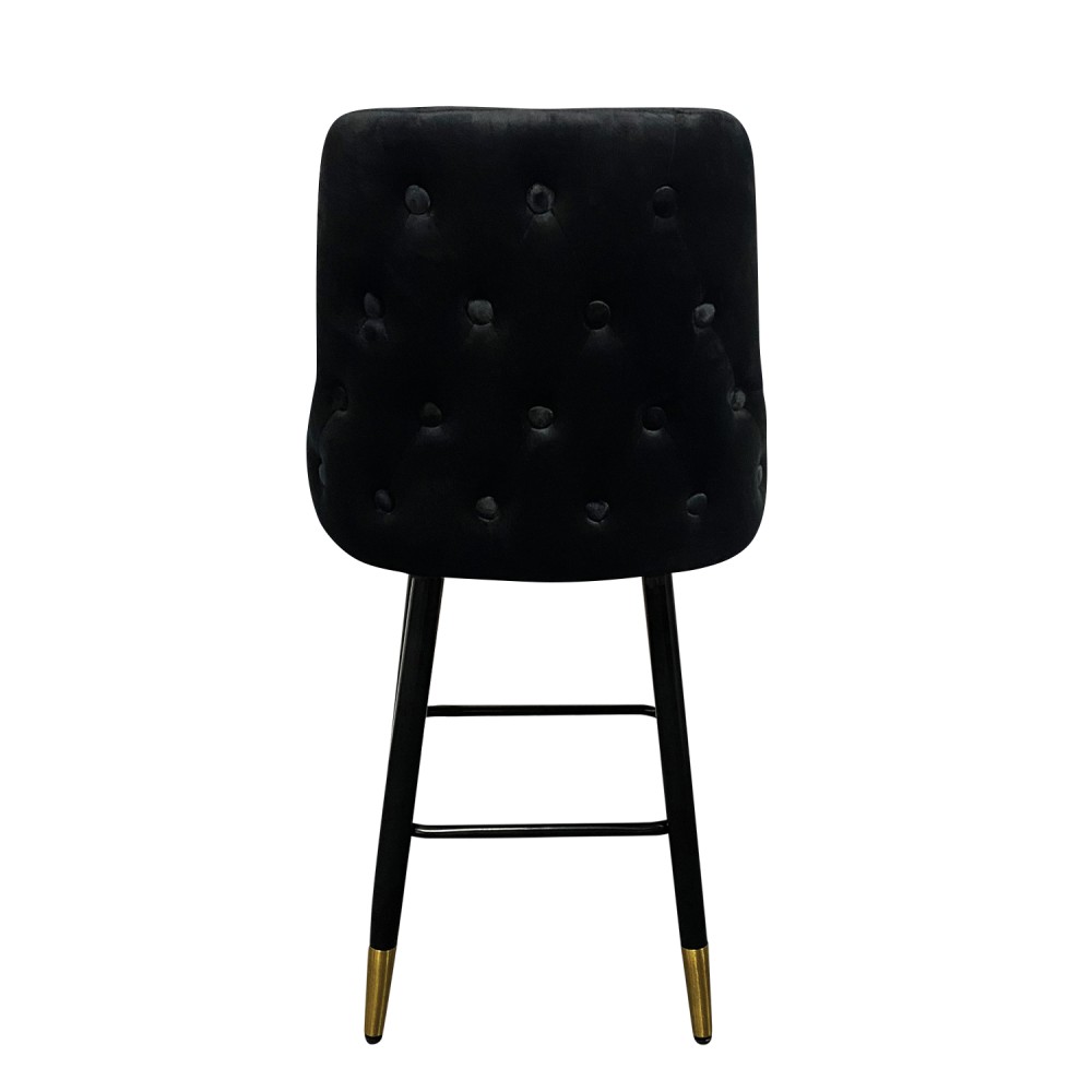 Σκαμπό Bar ArteLibre COBB Με Πλάτη Μαύρο Βελούδο/Μέταλλο 49x53x100cm