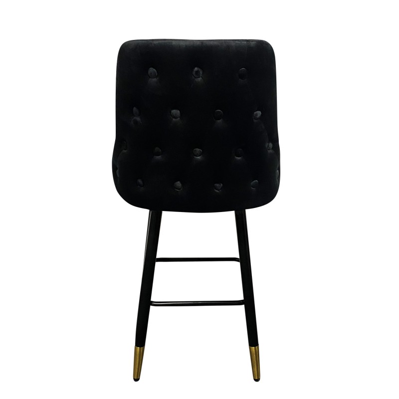 Σκαμπό Bar ArteLibre COBB Με Πλάτη Μαύρο Βελούδο/Μέταλλο 49x53x100cm