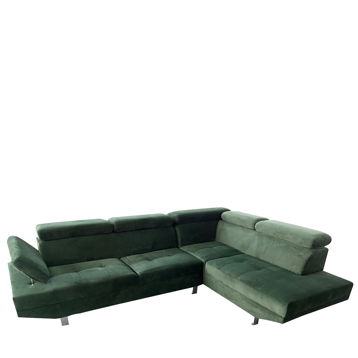 Καναπές Γωνιακός ArteLibre OZMA Πράσινο Ύφασμα 254x160x70cm