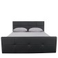 Κρεβάτι ArteLibre ANEMONE Μαύρο PU Με Αποθηκευτικό Χώρο 217.5x170.5x100cm(Στρώμα 160x200cm)