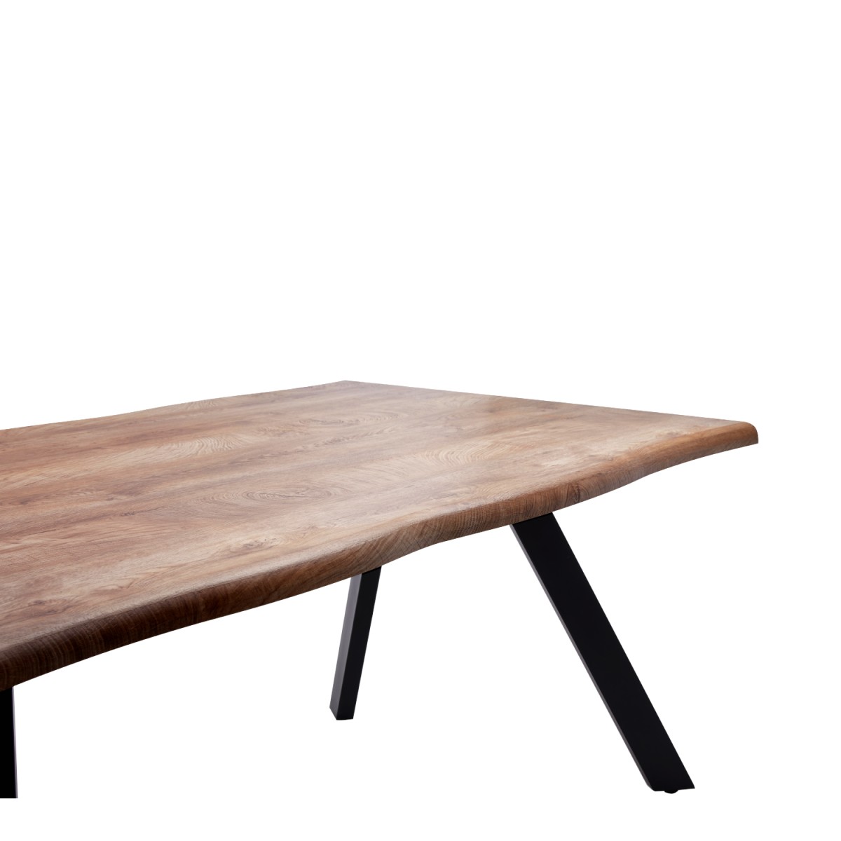 Τραπέζι Τραπεζαρίας ArteLibre AOSA Honey Maple/Μαύρο MDF/Μέταλλο 180x90x76cm