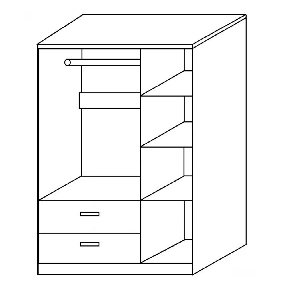 Ντουλάπα ArteLibre TUBEROSA Μαύρο Μοριοσανίδα 120x50x180cm