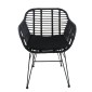 Καρέκλα Κήπου ArteLibre ACTORIUS Μαύρο Μέταλλο/Rattan 57x53x81cm