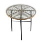 Τραπέζι Κήπου ArteLibre APPIUS Φυσικό/Μαύρο Μέταλλο/Rattan/Γυαλί 70x70x74cm