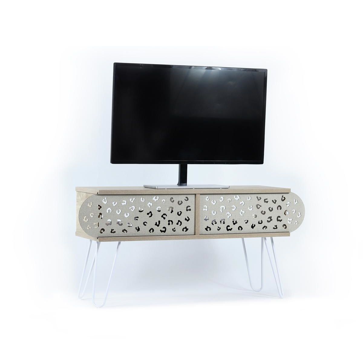 Έπιπλο Τηλεόρασης ArteLibre ILLIA No 3 Δρυς/Λευκό 106x30x48cm