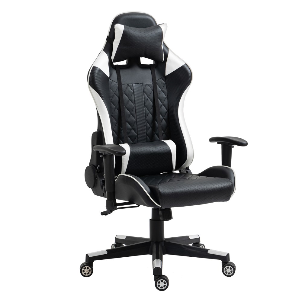 Καρέκλα Γραφείου ArteLibre Gaming ENNIS Μαύρο/Λευκό PVC 70x55x122-131cm Καρέκλα Γραφείου ArteLibre Gaming ENNIS Μαύρο/Λευκό PVC 70x55x122-131cm