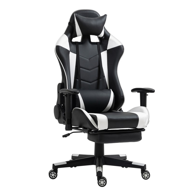 Καρέκλα Γραφείου ArteLibre Gaming SLIGO Λευκό/Μαύρο PVC 70x55x122-131cm Καρέκλα Γραφείου ArteLibre Gaming SLIGO Λευκό/Μαύρο PVC 70x55x122-131cm