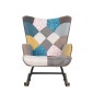 Πολυθρόνα Κουνιστή ArteLibre GERDA Patchwork Ύφασμα/Μέταλλο/Ξύλο 84x69x90cm