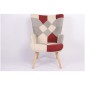 Πολυθρόνα ArteLibre BRIAR Μπορντό/Γκρι Patchwork Ύφασμα/Ξύλο 73x69x96cm