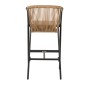 Σκαμπό ArteLibre MANDRAKA Μαύρο/Φυσικό Αλουμίνιο/Rattan 56x63x108cm