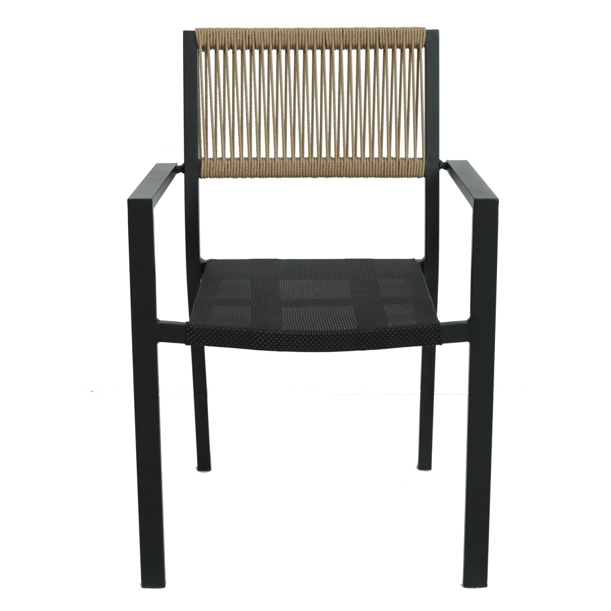 Πολυθρόνα Κήπου ArteLibre HORUS Μαύρο/Καφέ Αλουμίνιο/Rattan 56x58x83cm