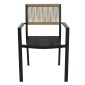 Πολυθρόνα Κήπου ArteLibre HORUS Μαύρο/Καφέ Αλουμίνιο/Rattan 56x58x83cm