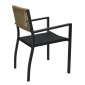 Πολυθρόνα Κήπου ArteLibre HORUS Μαύρο/Καφέ Αλουμίνιο/Rattan 56x58x83cm