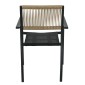 Πολυθρόνα Κήπου ArteLibre HORUS Μαύρο/Καφέ Αλουμίνιο/Rattan 56x58x83cm