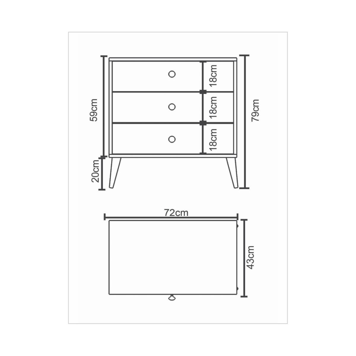 Συρταριέρα ArteLibre AMARI Δρυς Μοριοσανίδα 72x43x79cm
